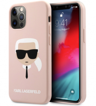 Karl Lagerfeld Head Silikonový Kryt pro iPhone 12 / 12 Pro 6.1 Light Pink