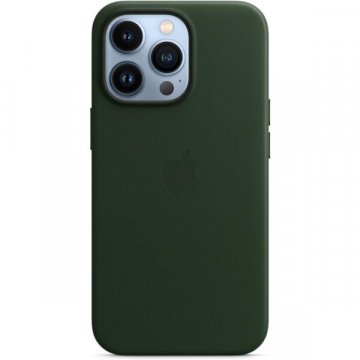 Apple kožený kryt s MagSafe na iPhone 13 Pro sekvojově zelený