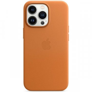 Apple kožený kryt s MagSafe na iPhone 13 Pro zlatohnědý