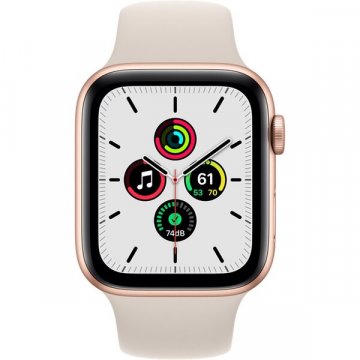 Apple Watch SE Cellular 40mm zlaté s hvězdně bilým sportovním řemínkem