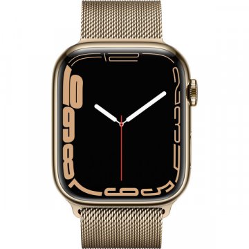Apple Watch Series 7 Cellular 41mm zlatá ocel se zlatým milánským tahem