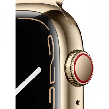 Apple Watch Series 7 Cellular 45mm zlatá ocel se zlatým milánským tahem