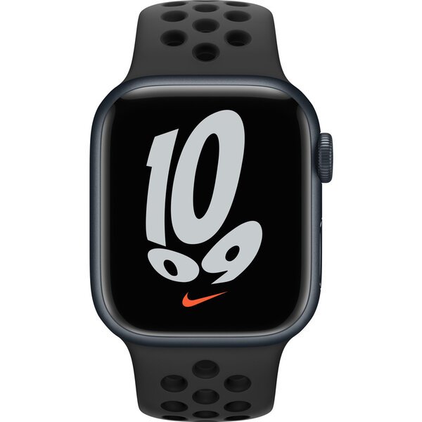 Apple Watch Series 7 GPS 41mm Nike inkoustový hliník s antracitovým/černým sportovním řemínkem