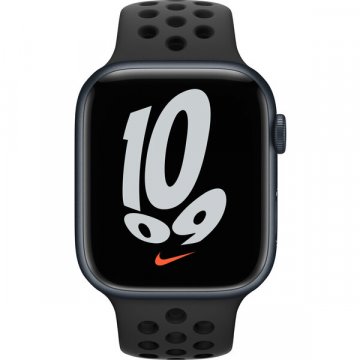 Apple Watch Series 7 GPS 45mm Nike inkoustový hliník s antracitovým/černým sportovním řemínkem