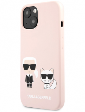 Karl Lagerfeld and Choupette Liquid Silicone Zadní Kryt pro iPhone 13
