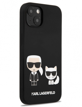 Karl Lagerfeld and Choupette Liquid Silicone iPhone 13 - černá