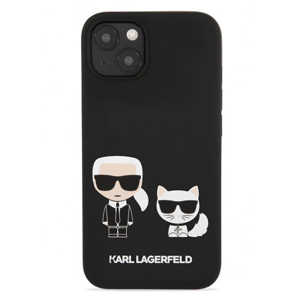 Karl Lagerfeld and Choupette Liquid Silicone iPhone 13 - černá