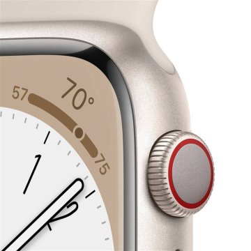 Apple Watch Series 8 Cellular 41mm bílý hliník s hvězdně bílým sportovním řemínkem
