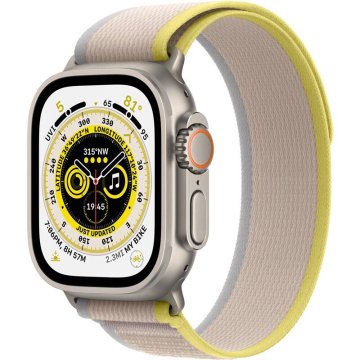 Apple Watch Ultra 49mm titanová se žlutým trailovým tahem S/M