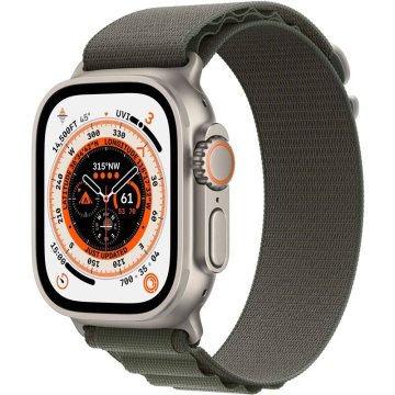 Apple Watch Ultra 49mm titanová se zeleným alpským tahem L