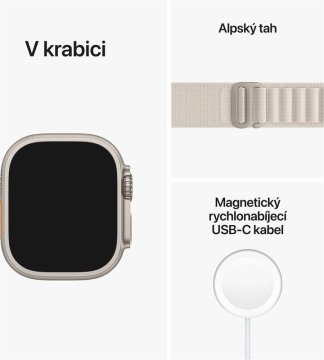 Apple Watch Ultra 49mm titanová s hvězdně bílým alpským tahem M
