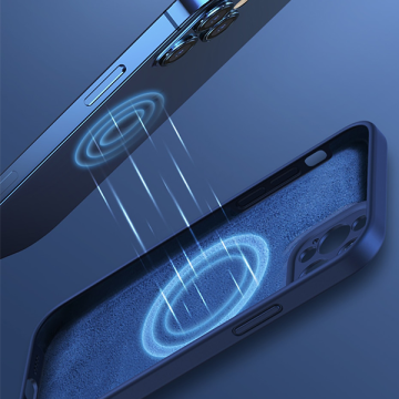 Silikonový MagSafe kryt iPhone XS/X - Modrý