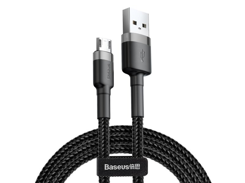 Baseus Cafule kabel Micro USB 2.4A 1M šedivo-černý