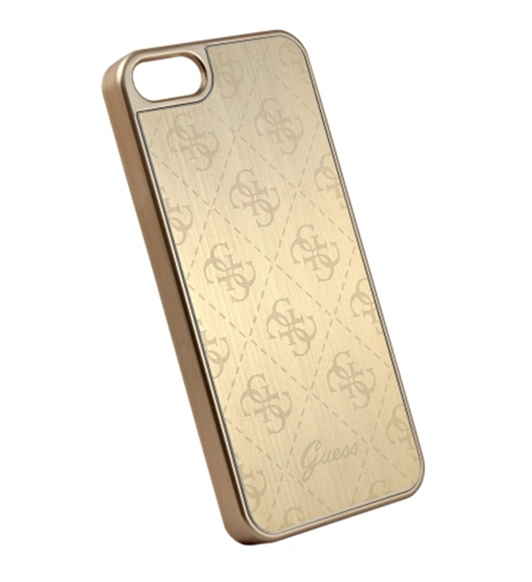Guess 4G hliníkový kryt Gold pro iPhone 5 / 5S / SE 2016