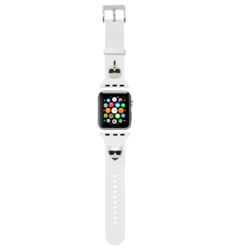 Karl Lagerfeld Karl and Choupette řemínek pro Apple Watch 42/44/45/49 mm  - bílý