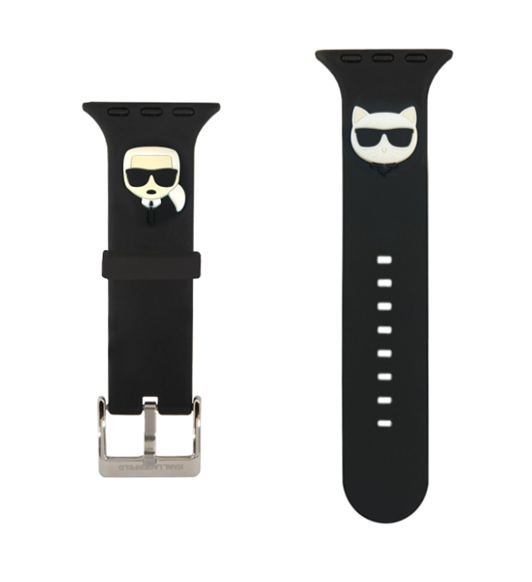 Karl Lagerfeld Karl and Choupette řemínek pro Apple Watch 38/40/41mm  - černý