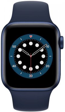 Apple Watch Series 6 GPS 44mm Modrý hliník s modrým sportovním řemínkem