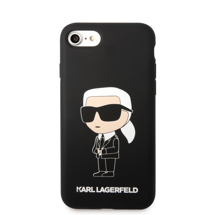 Karl Lagerfeld Liquid Silicone Ikonik NFT Zadní Kryt pro iPhone 7/8/SE2020/SE2022 černý