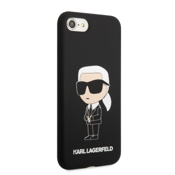 Karl Lagerfeld Liquid Silicone Ikonik NFT Zadní Kryt pro iPhone 7/8/SE2020/SE2022 černý