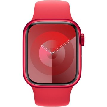 Apple Watch Series 9 GPS 45mm červený hliník s červeným sportovním řemínkem M/L