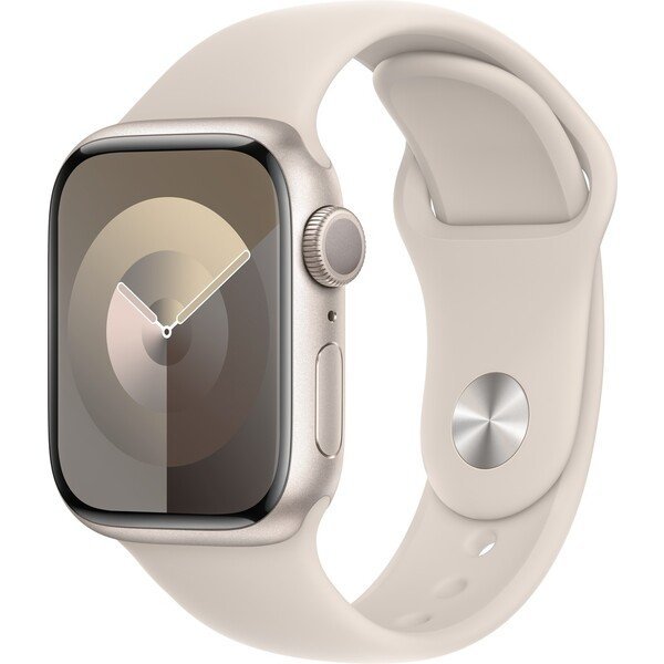 Apple Watch Series 9 GPS 45mm bílý hliník s hvězdně bílým sportovním řemínkem M/L
