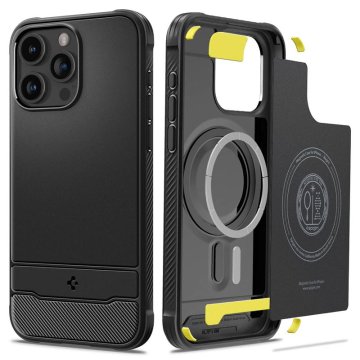 Spigen Rugged Armor MagSafe, matte black - iPhone 15 Pro Max