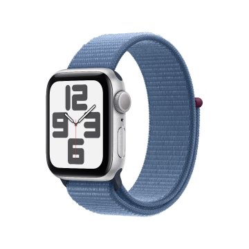 Apple Watch SE (2023) GPS 40mm stříbrný hliník s ledově modrým řemínkem