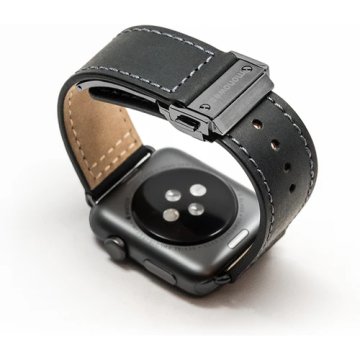Monowear kožený řemínek pro Apple Watch 42/44/45/49mm černý