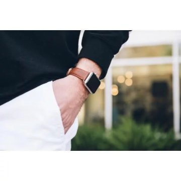Monowear kožený řemínek pro Apple Watch 42/44/45/49mm hnědý perfer.