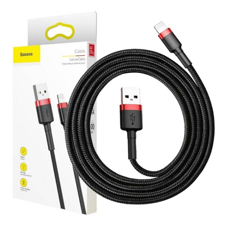 Baseus Lightning - USB-A nabíjecí kabel 1m červený