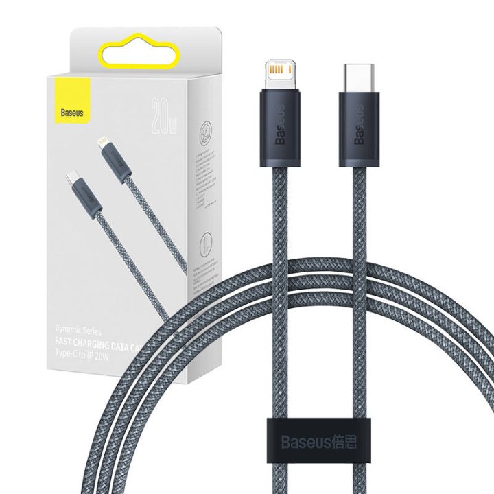 Baseus USB-C - Lightning nabíjecí kabel 20W 1m šedý