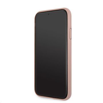 Guess PU 4G Metal Logo Zadní Kryt pro iPhone 11 Pink
