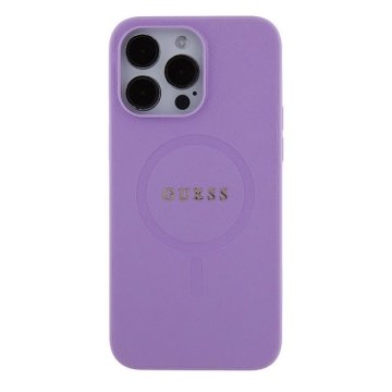 Guess PU Saffiano MagSafe Zadní Kryt pro iPhone 15 Pro Purple